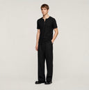 Short Sleeve Henley Black