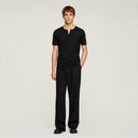 Short Sleeve Henley Black