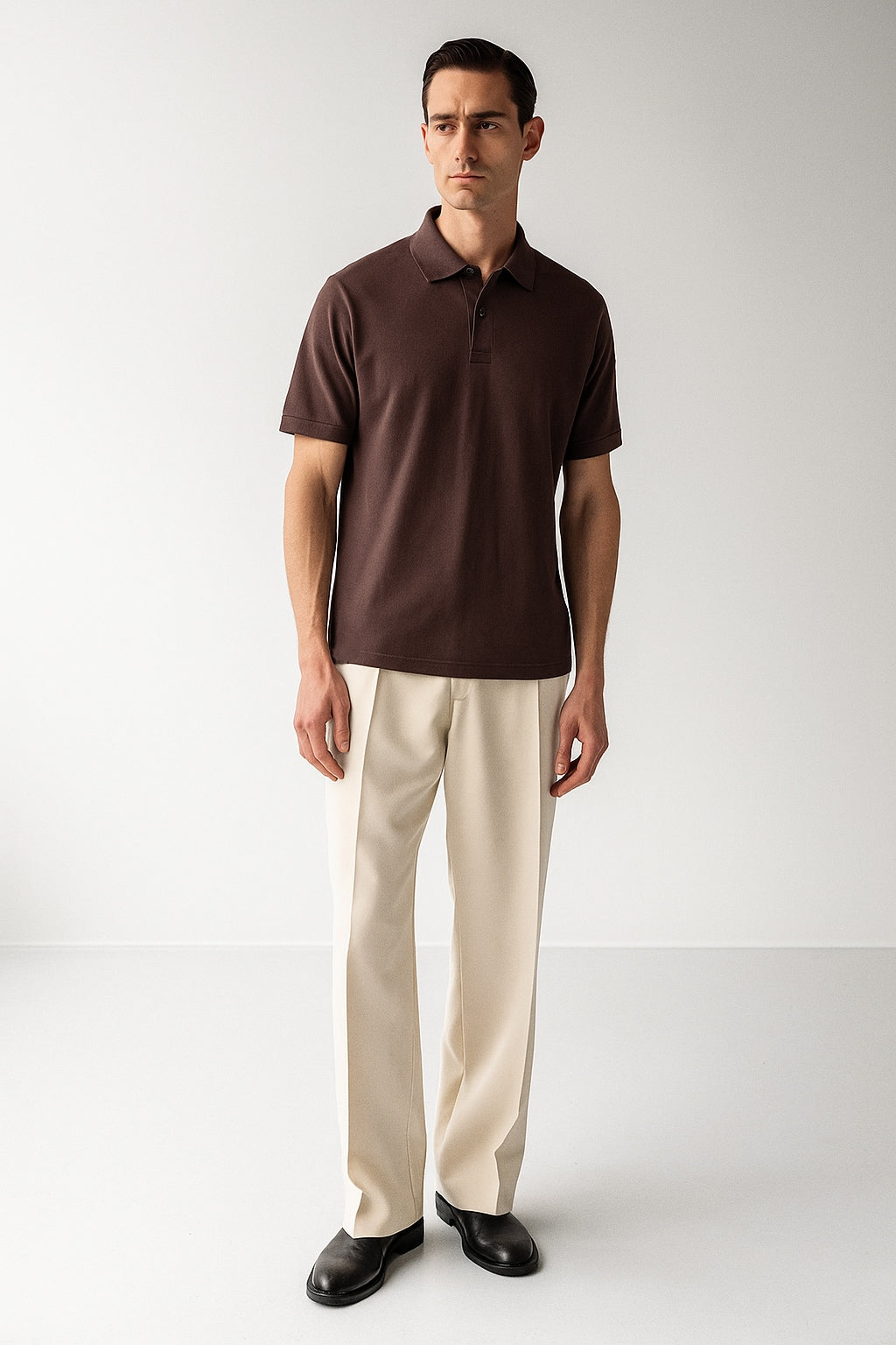 piqué Coffee Polo Shirt
