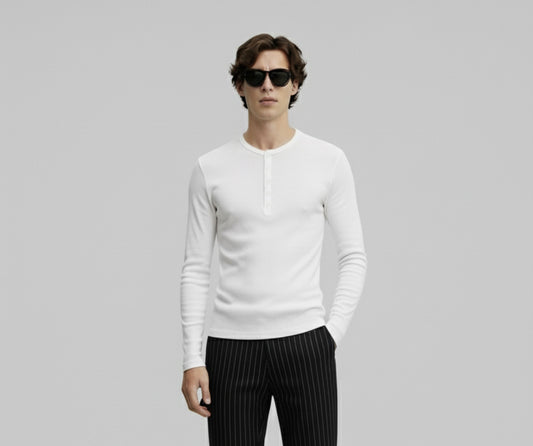Placket Longsleeve White