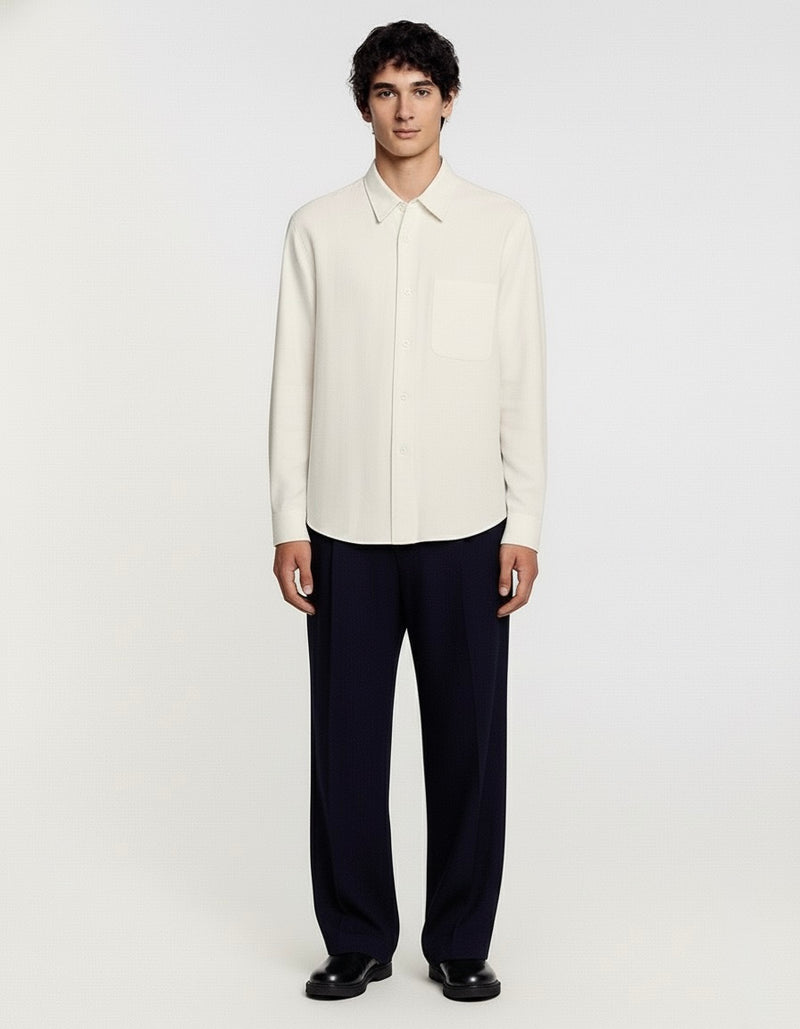 Long Sleeve Off White Overshirt