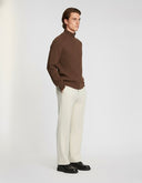 Zip-Up Cardigan Cognac