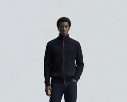 Zip-Up Cardigan Midnight Bleu