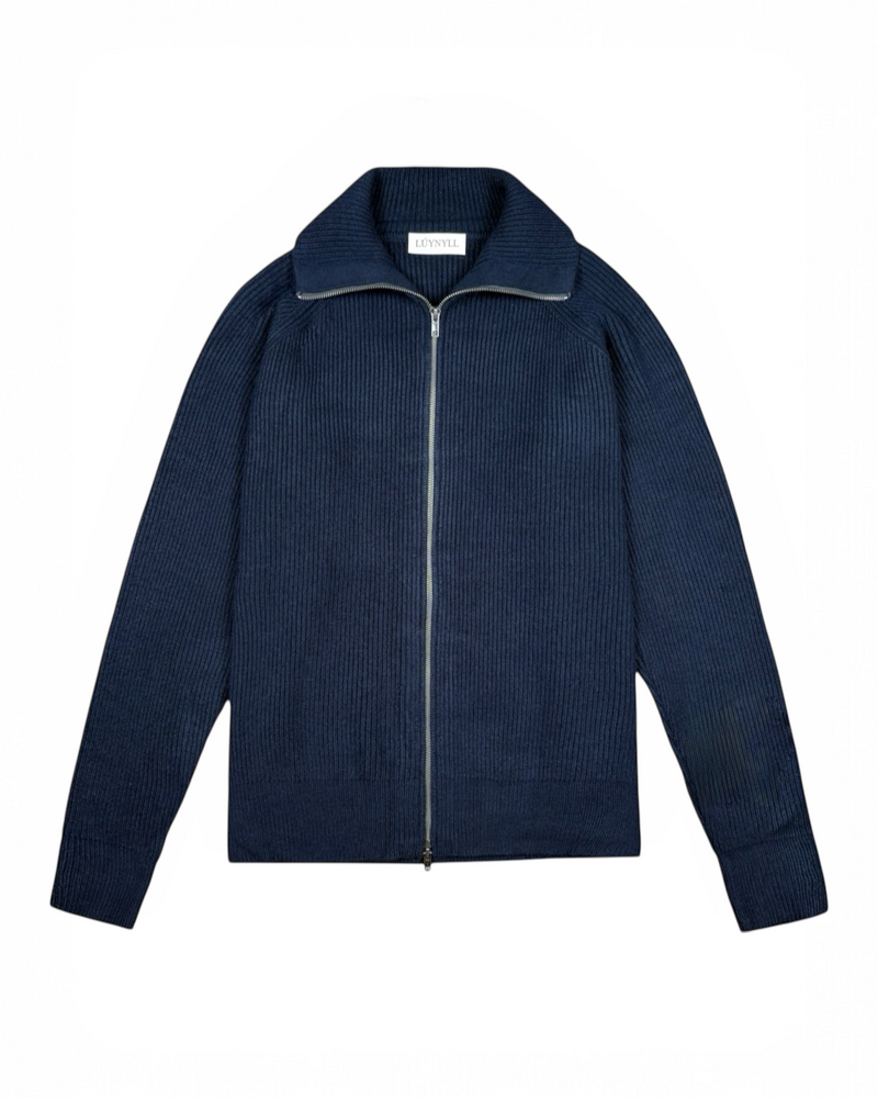 Zip-Up Cardigan Midnight Bleu