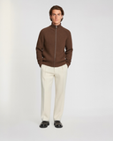 Zip-Up Cardigan Cognac