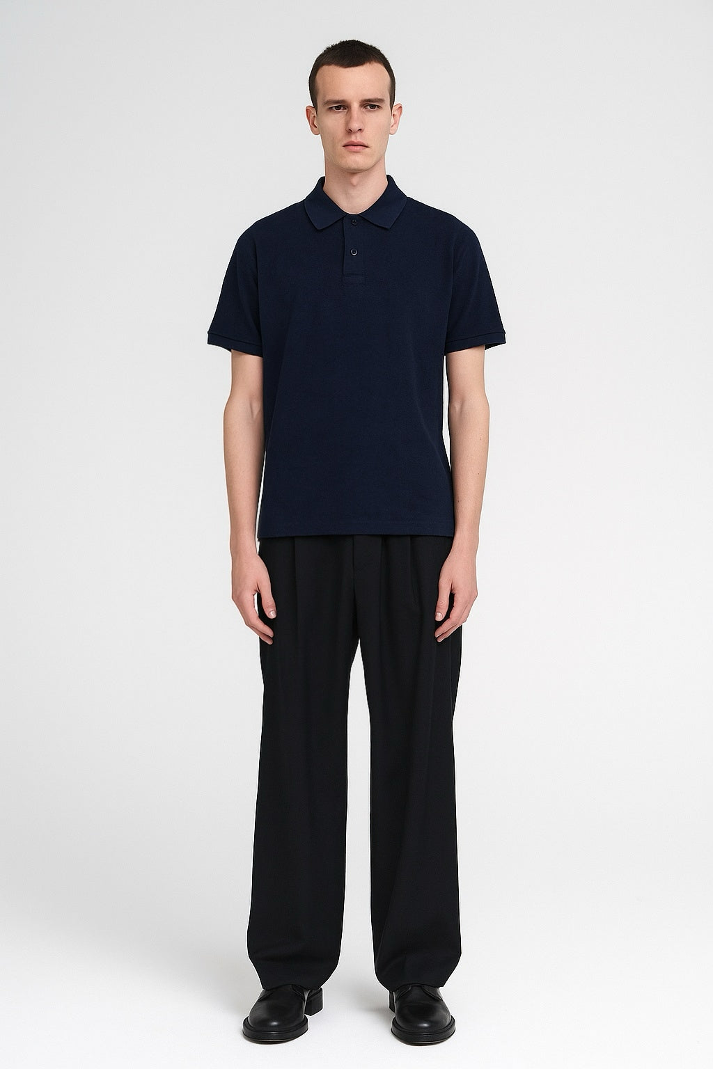 Piqué Polo Shirt Marina Bleu