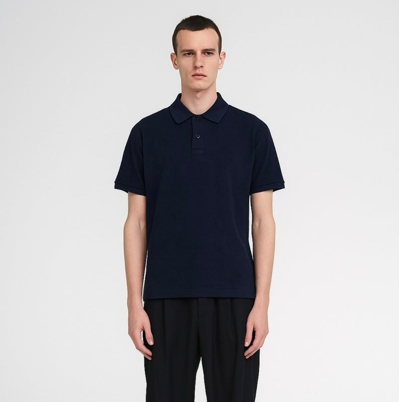 Piqué Polo Shirt Marina Bleu