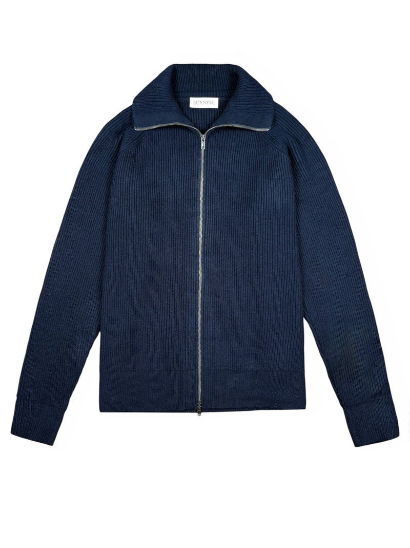 Zip-Up Cardigan Midnight Bleu