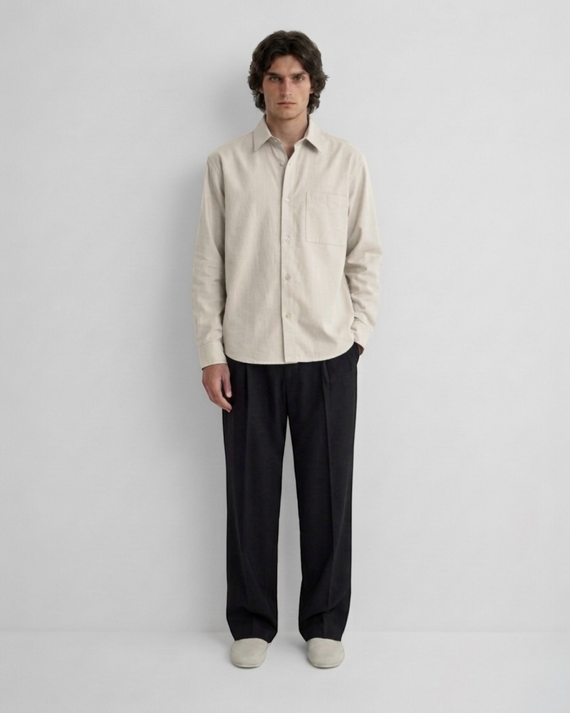 Casual Chic Overshirt Stone White