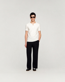 Short Sleeve Henley White
