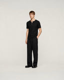 Short Sleeve Henley Black